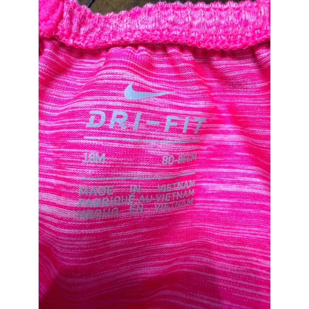 Nike Girls Pink Dri-FIT Space Dye Romper Sleeveless One Piece 18M 80-85cm